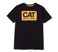 CAT CAT Diesel Power T-shirt à manches courtes pour homme Coupe classique, noir/orange, Taille XL