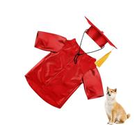 Cat Cat Graduation Cap Et Robe - Cap De Remise des Diplômes De Chien Lavable Et Robe | Ensemble De Costumes Lavables avec Une Tenue De Compagnie De Chemise À Glace | Tenue De Remise des Diplômes De