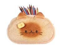Cat Cat Pen Case | École à crayon à l'école | Poux en peluche de conception de toast | Unisexe pour Sac de rangement d'instruments de style dessin animé mignon cadeau scolaire de conception ca