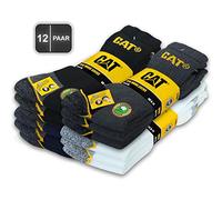 CAT Caterpillar 12 Paires REAL WORK SOCKS - Chaussettes de travail femmes hommes Chaussettes de travail Chaussettes d'affaires bas taille 35-50