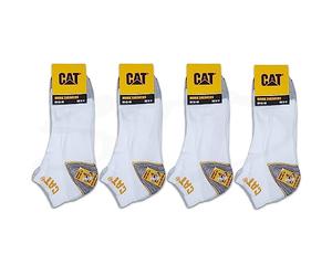 CAT Caterpillar 12 Pairs WORK SNEAKERS Baskets de travail Chaussettes de baskets Chaussettes de travail femmes hommes Chaussettes d'affaires bas taille 39-50 (39-42, 12 Pairs Blanc)