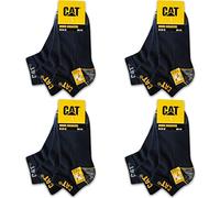 CAT Caterpillar 12 Pairs WORK SNEAKERS Sneaker Socks Socquettes de travail basse Taille Chaussettes de baskets Chaussettes de travail hommes Chaussettes d'affaires bas 39-50 (43-46, 12 Pairs Bleu)