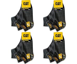 CAT Caterpillar 12 Pairs WORK SNEAKERS Sneaker Socks Socquettes de travail basse Taille Chaussettes de baskets Chaussettes de travail hommes Chaussettes d'affaires bas 39-50 (39-42, 12 Pairs Gris)
