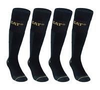 CAT Caterpillar 4 Paires Chaussettes longues de travail pour hommes Prévention des accidents renforcées au talon et à la pointe Coton d'excellente qualité (Noir, 4346)