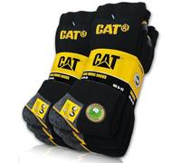 CAT Caterpillar Lot de 6 paires de chaussettes REAL WORK - Pour homme et femme - Tailles disponibles : 35 à 50, Noir, 39-42