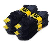 CAT Caterpillar Work Lot de 12 paires de chaussettes de travail courtes à tige courte Tailles 41-50, Noir , 48-50