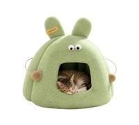 Cat Cave Bed | 40x40x35cm Windproof Warm Cute Bunny Design Shelter | Optimal with Removable Cushion Enclosed Cat Bed - for Kitten Pet Outside Winter Optimal Joint Support Sleeping Christmas