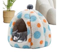 Cat Cave Bed, Cat Tent Bed, Washable Pet Cave Bed, Covered Pet Bed with Cozy and Comfortable Design 16,14 x 16,14 x 17,72 Inches for Secure and Warm Sleeping Environment (1 Piece)