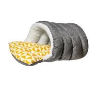 Cat Cave Bed Winter Warm Plush Pet Nest Hooded Shelter Soft Sleeping House