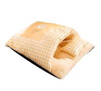 Cat Cave Bed - With Pillow Plaid Pet Sleeping Bag - Fall Winter Pet Bed Cave Thick Small Bunny Sleeping Mattress For Hamster - Cat Winter Sleeping Bag - Cat Beds For Indoor Cats - Warm Cat Bed Cave
