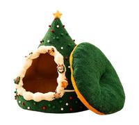 Cat Cave Christmas Tree Shape Warm Sleeping House Winter Tent Cat House | Cat House for Home Room Balcony Apartment Afternoon Nighttime | Sleep Rest Cat Cave Christmas Tree Shape Warm Sleeping House