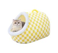 Cat Cave for Indoor Cats Washable Anti-Slip Bottom Ultra Soft Plush | Anti Slip Warm Kitten Bed House Cave Snug Covered Enclosed Cavern Calming Fuzzy Soft Plush Kitten Small Pooch