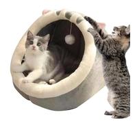 Cat Cave House - Nid doux à moitié fermé, abri à jouets en peluche, design en forme de dôme | Lit confortable pour animaux de compagnie, espace pour salon, balcon, ferme, confort, repos, refuge pour c