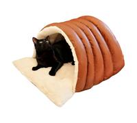 Cat Cave House - Windproof Pet Nest Washable Sleeping Bed | Soft Plush Interior Enclosed Design Portable Structure for Kitten, Puppy, Small Animals Or Home Use, 19.69x17.72x11.81in