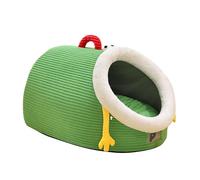 Cat Cave, Niche En Forme de Dôme, Design Mignon avec Ouverture Maison Douce et Chaume avec Coussin Amovible Lavable, pour Chaton Petit Animal Niche Dodo Hiver Intérieur Extérieur