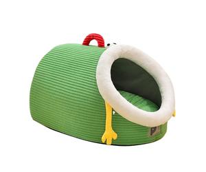 Cat Cave,Refuge pour Chat - Design Mignon avec Ouverture Maison Douce et Chaume avec Coussin Amovible Lavable,pour Petit Animal Chiot Chaton en Hiver Dodo Intérieur