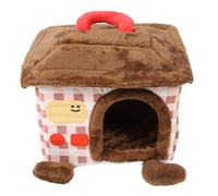 Cat Cave, Soft Velvet Pet Bed with Reinforced Frame, Semi Enclosed Design for Cats Small Dogs, Washable Cover Base, Cozy Indoor Pet Furniture (M)