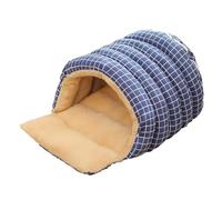 Cat Cave - Washable Non-Slip Base Shelter, Warm Winter Pet Cave with Removable Washable Cover, Semi-Enclosed Dome Design Cat Hideaway Bed for Puppy Kitten Play Corner Home Winter Christmas