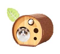 Cat Caves for Indoor Cats, Warm Covered Cat Bed, Cozy Pets House with Scratch Board, Winter Warmer Condo for Indoors Cats, Felt and Cloth Material, Home Decor