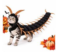 Cat Centipede Costume, Halloween Costume for Cats, Two-Tone (Gold) | Centipede-Inspired Look, Polyester Fabric, Two Color Options, Lightweight Design, Halloween Cat Dress-Up