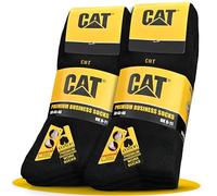 CAT Chaussettes professionnelles de qualité supérieure - 10 paires de chaussettes fines noires pour homme - Chaussettes en coton peigné sans coutures pressantes - Pointe et talon doublement renforcés