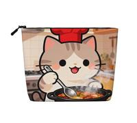 Cat Chef Cooking Trousse de maquillage en faux lin léger