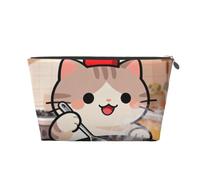 Cat Chef Trousse de maquillage de voyage en cuir étanche