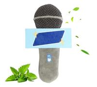 Cat Chew Toy, Microphone Cat Catnip Toys, 7.09x4.33x2.76 Inches Interactive Plush Rope with Sound Bells Dog Teether for Tugging Chewing Tossing Travel Home Outdoor Indoor Boredom Apartment Play