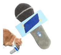 Cat Chew Toy, Microphone Catnip Plush Rope, Sound Bell Teether Toy for Tugging Tossing Biting, Perfect for Travel, Home, Apartment, Indoor, Outdoor, Play, Boredom, (Plush/PP Cotton)