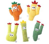 Cat Chew Toys - Cactus Stuffed Animal for Entertaining | 21cm Plush Catnip Enriched Pillar, Teething Bite Toy for Kittens, Indoor Interactive Pet Plaything, Boredom Relief Accessories Domestic Fel