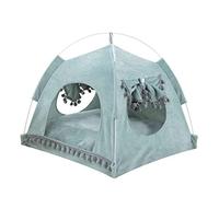 Cat Chien Bed Pet Bed Kennel Princess Home Lips Pet pour Chien Luxury Four Seasons House Kennel with Cat Cushion Lit Mats pour Chiots Liber à literie Animal Chiot Chot Sofa (Bleu: E, Taille: 48 * 48