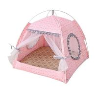 Cat Chien Bed Pet Bed Kennel Princess Home Lips Pet pour Chien Luxury Four Seasons House Kennel with Cat Cushion Lit Mats pour Chiots Liber à literie Animal Chiot Chot Sofa (Bleu: A, Taille: 58 * 58