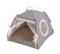 Cat Chien Bed Pet Lit Kennel Princess Home Lips Pet pour Chien Luxury Four Seasons House Kennel with Cat Cushion Lit Mats pour Chiots literie d'animaux pour Chiens canapé canapé (Bleu: D, Taille:
