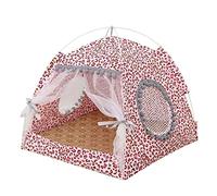 Cat Chien Bed Pet Lit Kennel Princess Home Lips Pet pour Chien Luxury Four Seasons House Kennel with Cat Cushion Bed Mats pour Chiots literie Animal Lit Chien Puppy Canapé (Bleu: B, Taille: 48 * 48 *