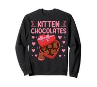 Cat Chocolate Heart Kawaii Kitty Valentine Love Sweatshirt