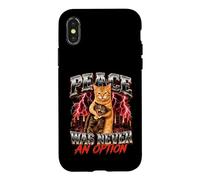Cat Choking Cat Meme Peace Was Never an Option Drôle Bootleg Coque pour iPhone X/XS