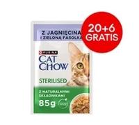 CAT CHOW Aliment stérilisé pour chats à l'agneau et aux haricots verts en sauce 85g - 20 SACHETS + 6 GRATUITS !!!