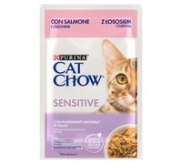 CAT CHOW Nourriture sensible avec saumon et courgette en sauce 85g