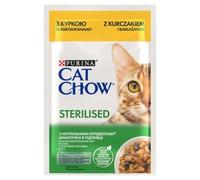 CAT CHOW Poulet et aubergines pour chat stérilisés en sauce 85g