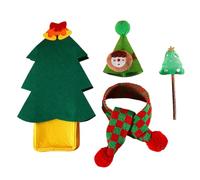 Cat Christmas Costume, Christmas Cat Outfit, Cat Holiday Costume, Christmas Cat Hat, Cute Christmas Costume for Indoor Cats Costume Cat Christmas Hat and Scarf Set for Holiday, 9.84x5.12x1.97in