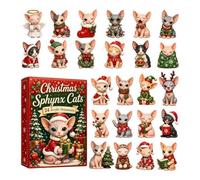 Cat Christmas Countdown Calendar, 2D Acrylic Adorable Festive Cat Keychains | Cat Pendant Set 24 Days Calendar Ornament For Holiday Seasonal Halloween Thanksgiving Easter Kids Teens