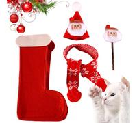 Cat Christmas Hat, Christmas Cat Hat Scarf, Cat Christmas Outfit, Christmas Cat Cat Costume Set, Holiday Cat Costumes, Cat Christmas Decorations For Cats, Christmas Hat For Cats,