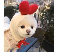 Cat Christmas Hat Pom Poms, Dog Christmas Costume, Xmas Holiday Party Costume Gift for Small and Medium Dog Cats (D)