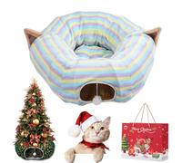 Cat Christmas Tree, Christmas Cat Tunnel, Cat Tunnel Bed Under Christmas Tree, Christmas Tree Cat Tunnel, Foldable Multi-Functional Cat Tunnel, Suitable for Medium and Small Cats (H)