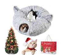 Cat Christmas Tree, Christmas Cat Tunnel, Cat Tunnel Bed Under Christmas Tree, Christmas Tree Cat Tunnel, Foldable Multi-Functional Cat Tunnel, Suitable for Medium and Small Cats (C)