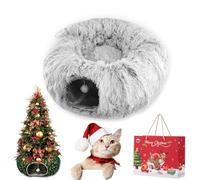 Cat Christmas Tree, Christmas Cat Tunnel, Cat Tunnel Bed Under Christmas Tree, Christmas Tree Cat Tunnel, Foldable Multi-Functional Cat Tunnel, Suitable for Medium and Small Cats (A)