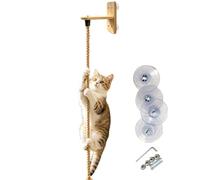 Cat Climbing Rope - Wood Rope 200x18.5x17.5cm | Wall Mounted Chew Resistant Scratching Toy Interactive Pet Activity Ladder Claw Grinder Resting Accessory for Indoor Outdoor House Corridor Living Room