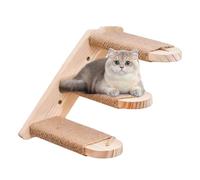 Cat Climbing Shelf, Wall Mounted Pussy Stairs and Steps, Interactive Natural Pine Wood Kitty Perch for Inside Scale & Play This Ledge System Elevates Indoor House Tom Living