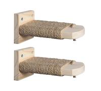 Cat Climbing Steps, Wall Mounted Cat Climbing Shelf, Set of 2 Wood Space-Saving Kitten Paw Grinding Stairs, Pet Jumping Shelves for Cage,5.91x2.95x3.94 inches