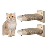 Cat Climbing Steps - Wall Mounted Cats Climbing Shelf | Anti-Slip Cats Climbings Steps | Space Saving Wood Jumping Stairs for Pets | Wood Cat Jumping Ladder | 2 Pieces Kitten Cage Resting Shelves
